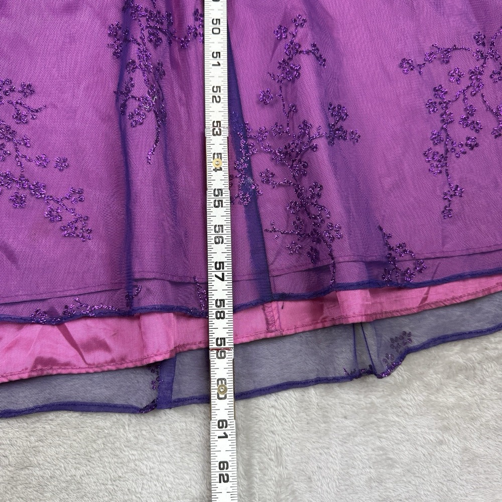 Vtg Zum Zum Purple Glitter Formal Dress Y2K Fairy Prom HoCo 2XL Sheer READ - Picture 11 of 13